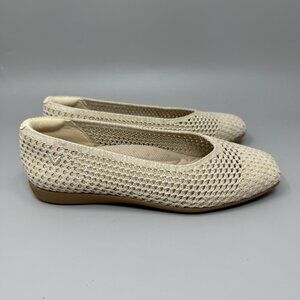 Vivaia Margot 2.0 Walker Flats Almond Mesh Square Toe V-Cut Womens US 4.5 EU 35